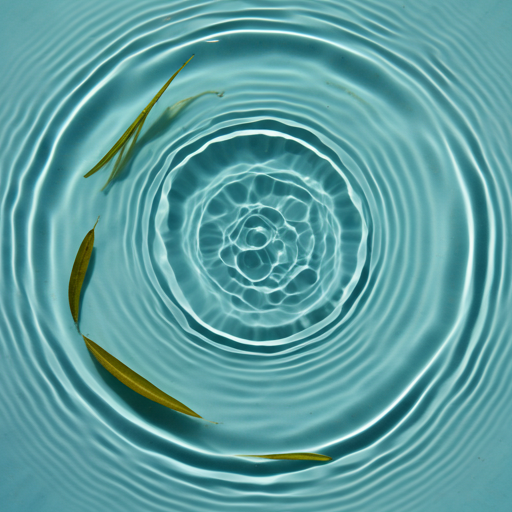 Pure clear water with subtle ripples and botanicals